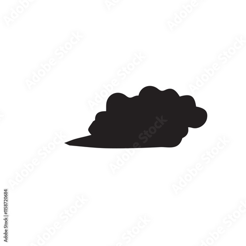 Clouds silhouettes. Vector set of clouds shapes On White Background. Collection of various forms and contours.