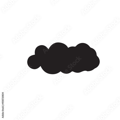 Clouds silhouettes. Vector set of clouds shapes On White Background. Collection of various forms and contours.