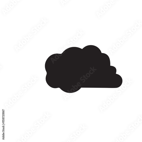 Clouds silhouettes. Vector set of clouds shapes On White Background. Collection of various forms and contours.