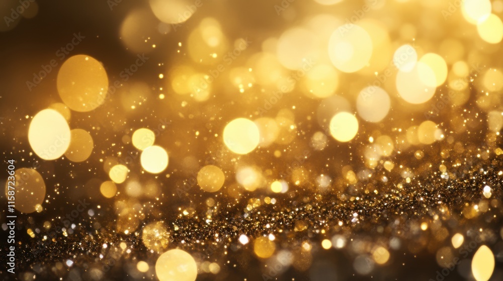 A glittering golden bokeh effect isolated on a transparent PNG, A glittering golden bokeh effect isolated on a transparent PNG,