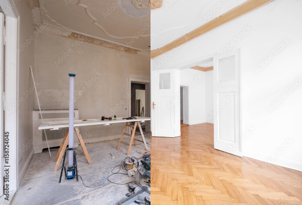 custom made wallpaper toronto digitalHome Renovation, room before and after renovation - apartment refurbishment