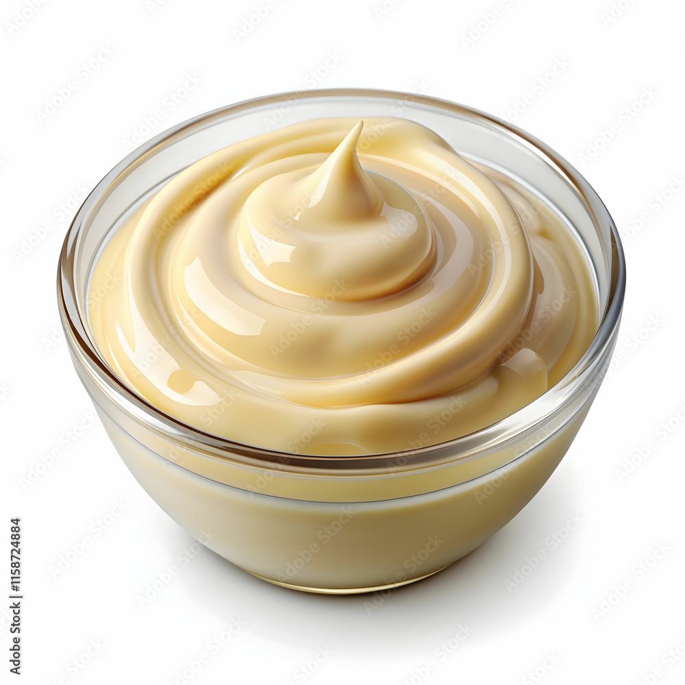 A creamy swirl of mayonnaise with a smooth texture, isolated on a transparent background, A creamy swirl of mayonnaise with a smooth texture, isolated on a transparent background,