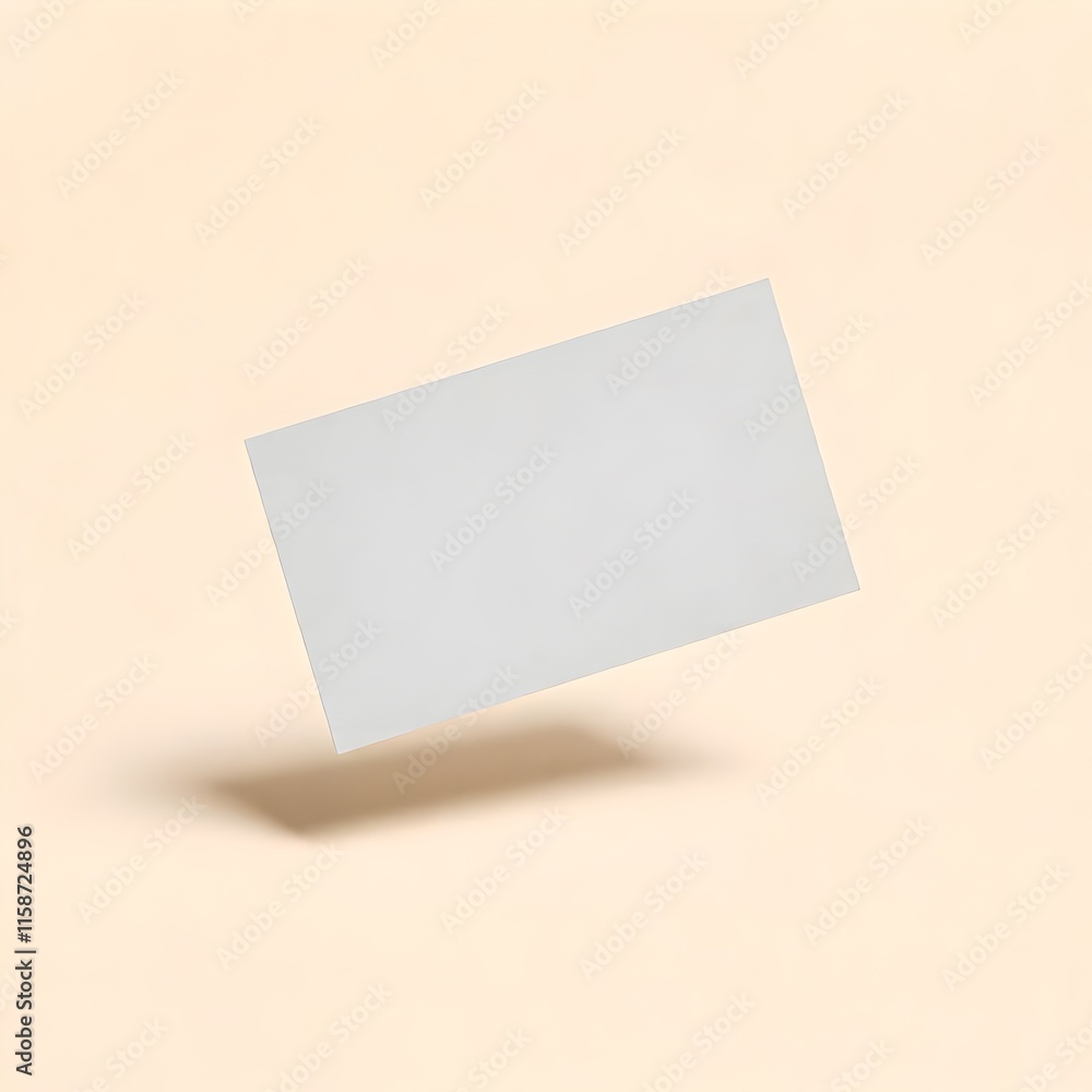 Minimalist Blank Business Card Design on a Soft Beige Background with Shadows Minimalist Blank Business Card Design on a Soft Beige Background with Shadows