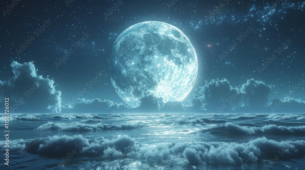 scenery of white moon and star scenery of white moon and star