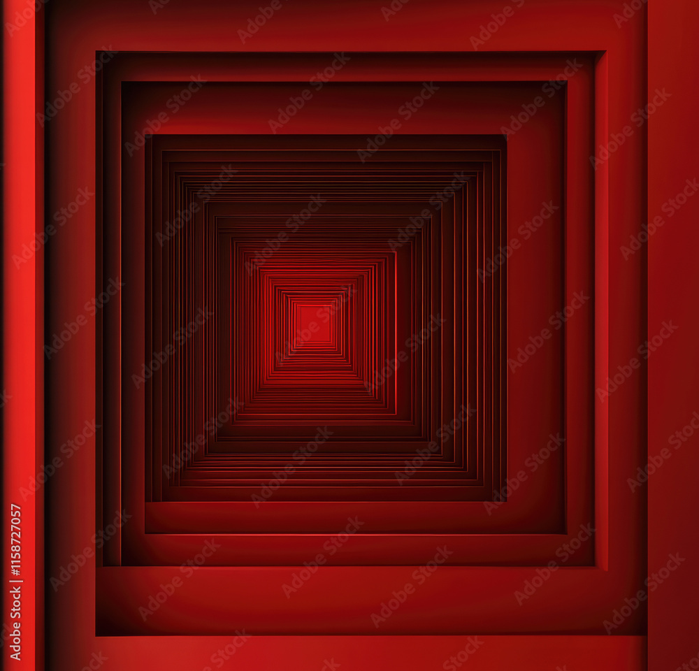 This abstract design features layered red squares, creating a mesmerizing visual effect suitable for Chinese New Year This abstract design features layered red squares, creating a mesmerizing visual effect suitable for Chinese New Year