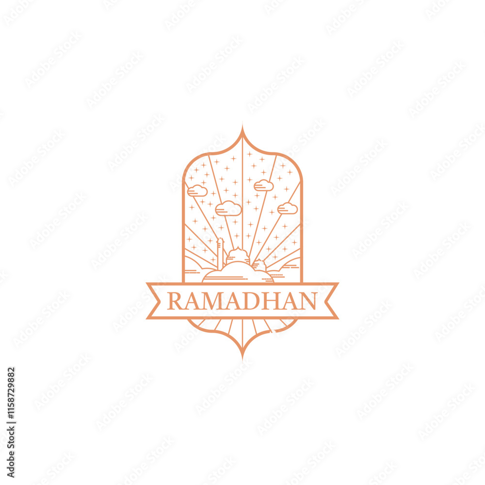 lineart design ramadhan mosque and sky lineart design ramadhan mosque and sky