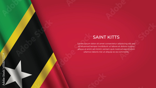 SAINT KITTS Flag with Original color