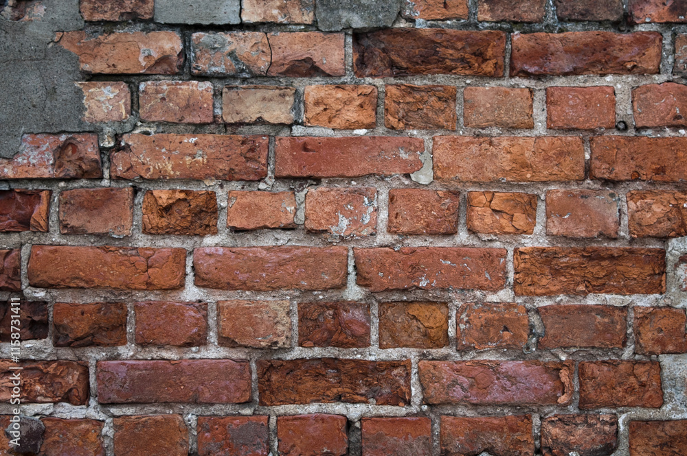 Fototapeta premium The photo shows a close-up of a brick wall