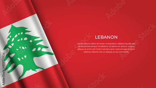 LEBANON Flag with Original color photo