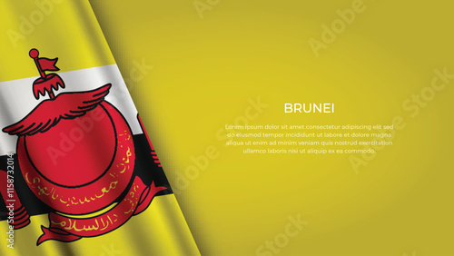 BRUNEI Flag with Original color photo