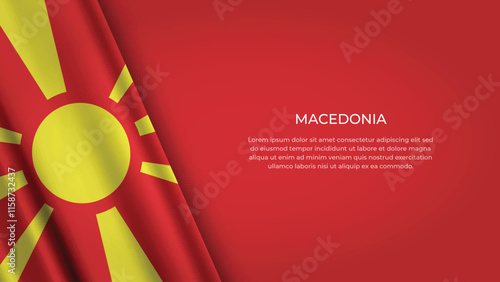 MACEDONIA Flag with Original color
