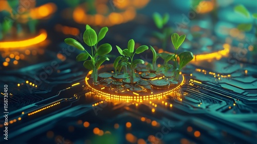 Plants and technology, growth and innovation,
Green energy and sustainability, digital ecology