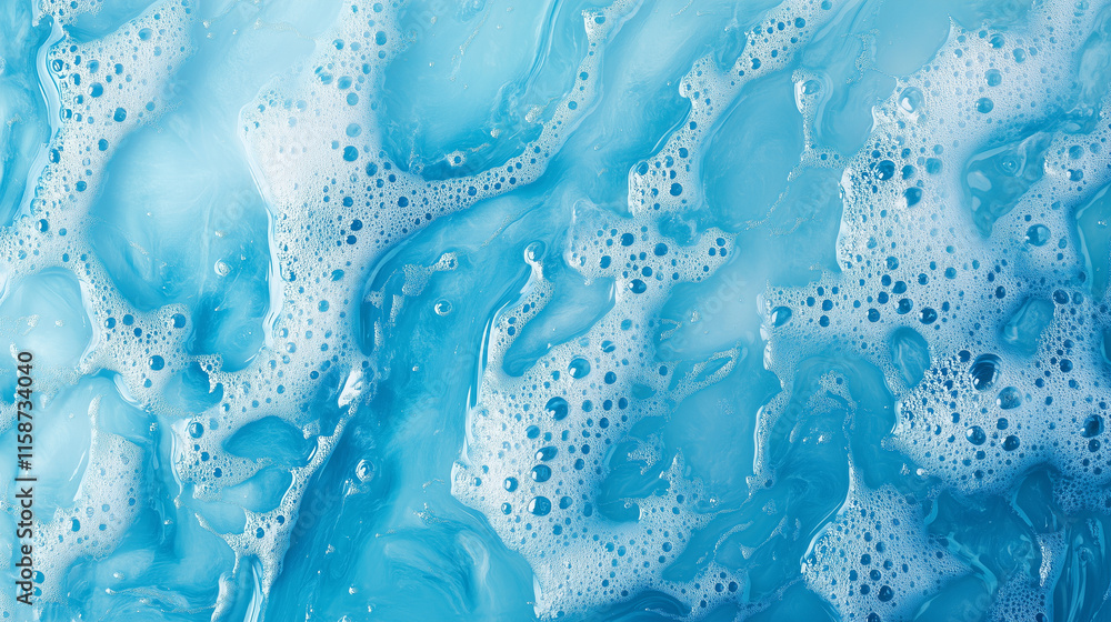 Blue Ripples and Transparent Water Surface with Splashes and Bubbles in Sunlight Reflection Perfect for Skincare and Cosmetic Backgrounds Blue Ripples and Transparent Water Surface with Splashes and Bubbles in Sunlight Reflection Perfect for Skincare and Cosmetic Backgrounds