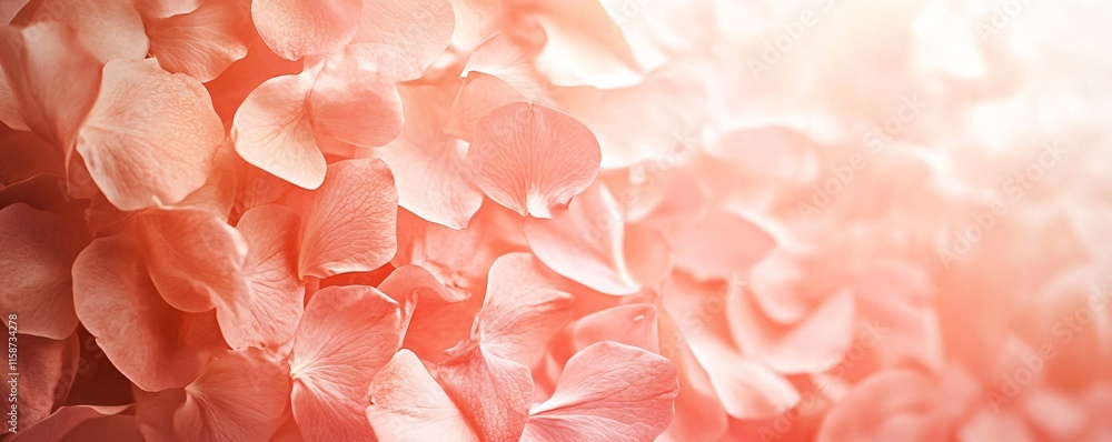Delicate coral pink flower petals creating stunning floral background