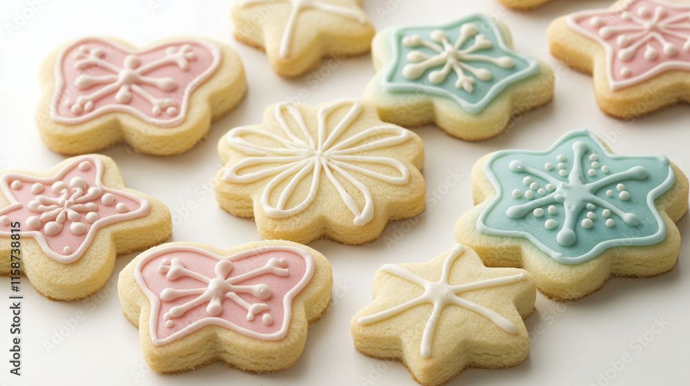Charming Display of Traditional Decorated Cookies in Pastel Colors Charming Display of Traditional Decorated Cookies in Pastel Colors