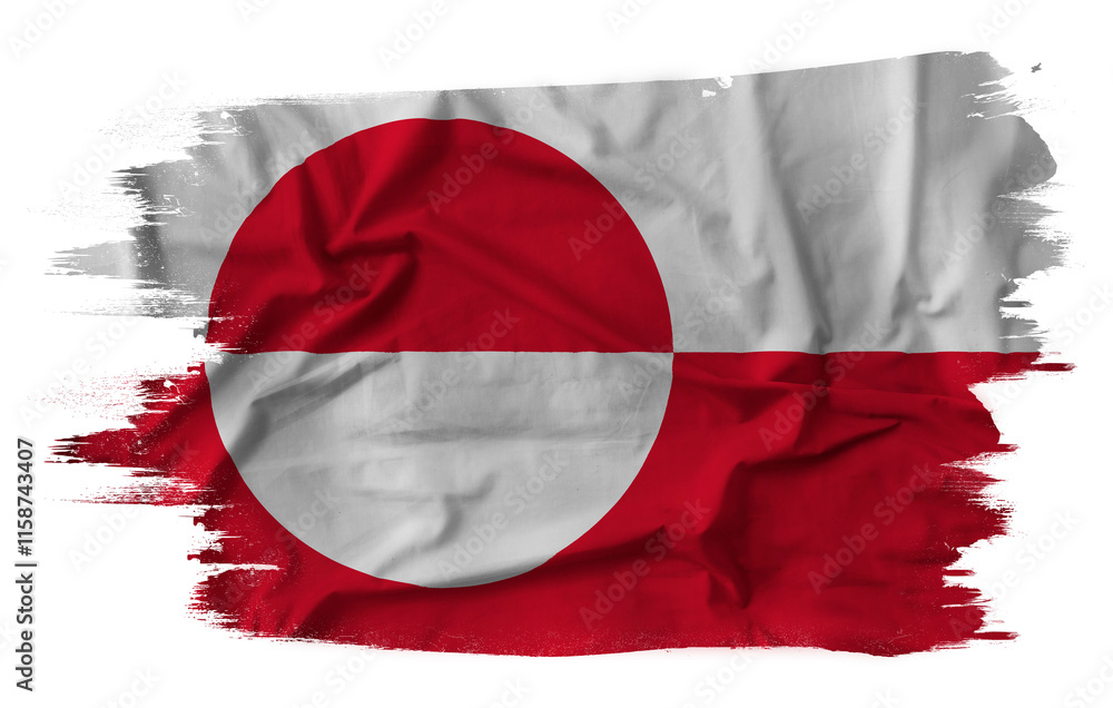 Flag of Greenland with fabric texture