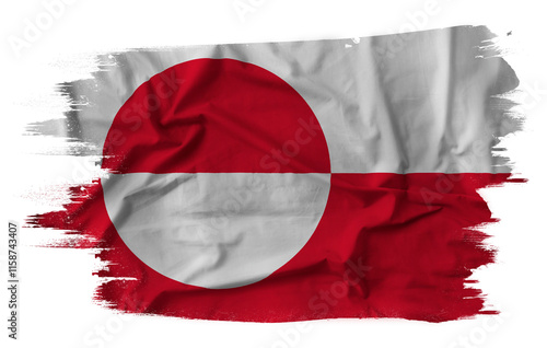 Obraz na płótnie Flag of Greenland with fabric texture w salonie