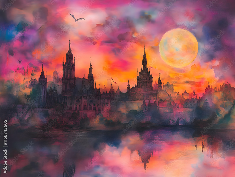 Fantasy Cityscape Illustration Fantasy Cityscape Illustration