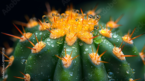 Wallpaper Mural Close-up photography of a cactus spine structure, emphasizing the unique geometry and textures with sharp precision, captured with th Torontodigital.ca