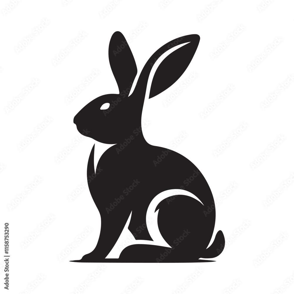 bunny silhouette vector line art logo design bunny silhouette vector line art logo design