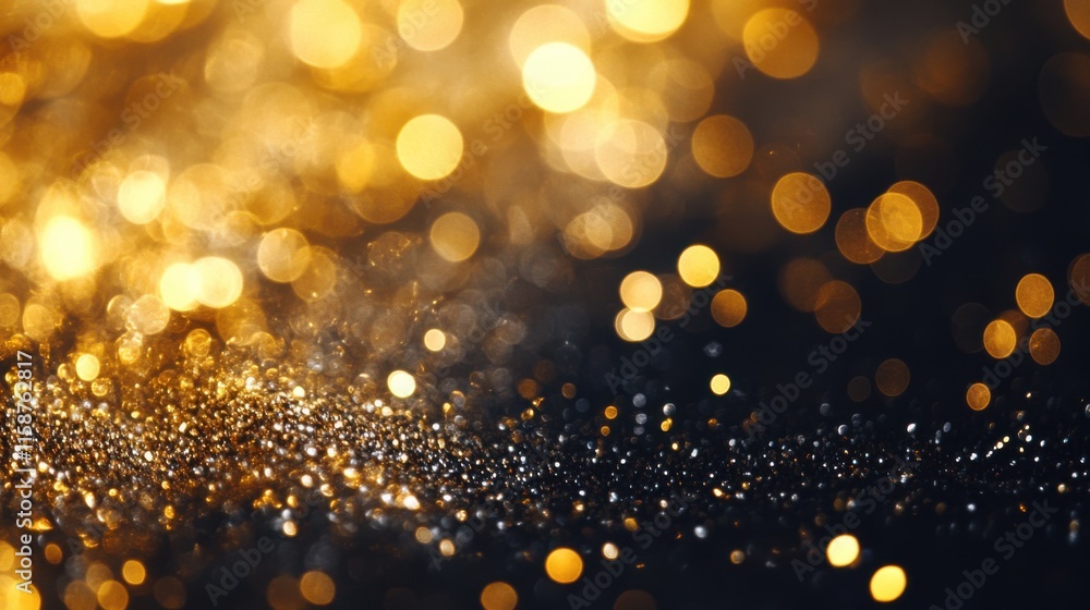 Soft golden bokeh glitter isolated on a transparent background, Soft golden bokeh glitter isolated on a transparent background,