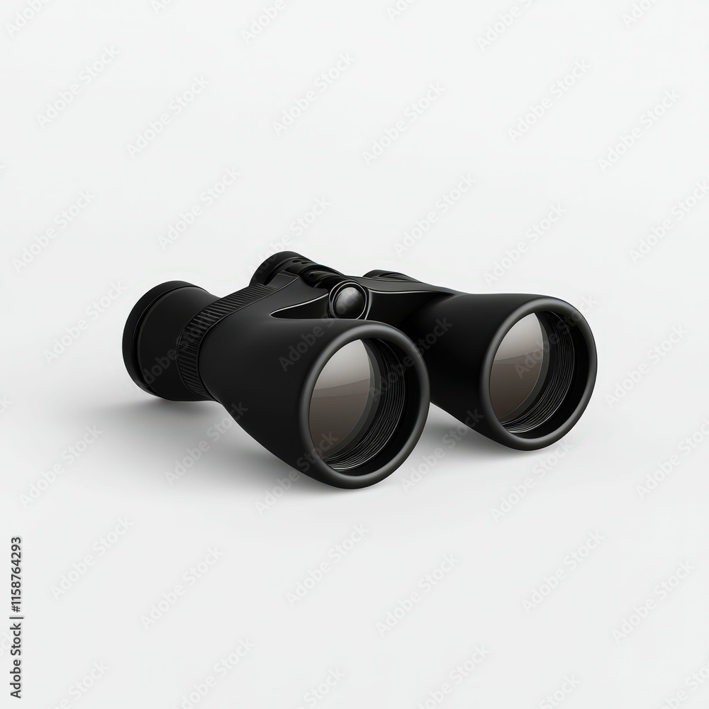Exploring nature 3d matte black binoculars icon for travel explorers in serene landscapes Exploring nature 3d matte black binoculars icon for travel explorers in serene landscapes
