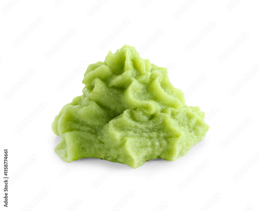 Wasabi paste isolated on white. Spicy condiment Wasabi paste isolated on white. Spicy condiment
