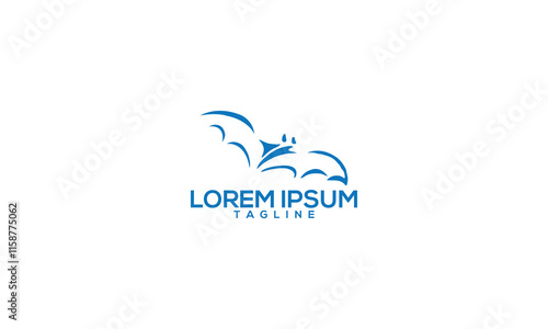 Unique bat logo Modern and minimalist vector and abstract logo. bat open wings flying concept elements icon