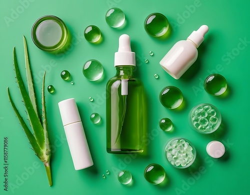 Aloe Vera Based Skincare Products Arranged Aesthetically