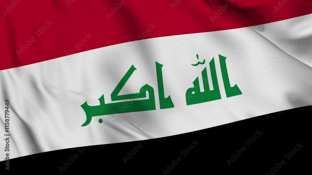 Flag of Iraq Close-up seamless loop animation. 4K Flag of Iraq Close-up seamless loop animation. 4K