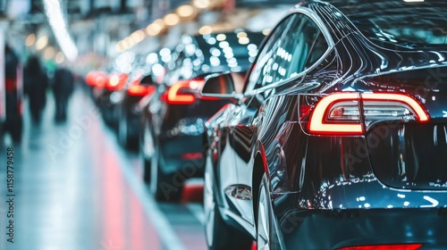 Wallpaper Mural Modern cars elegantly arranged in an industrial showroom, showcasing sleek designs and advanced technology, embodying innovation and automotive excellence. Torontodigital.ca