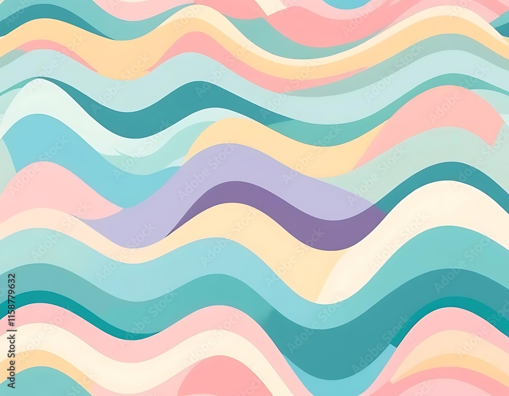 Abstract Pastel Waves Seamless Pattern Design Abstract Pastel Waves Seamless Pattern Design