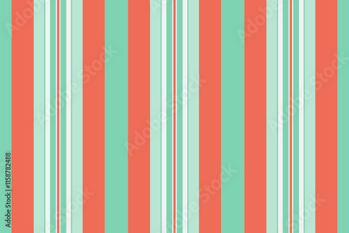 Kive fabric stripe seamless, picture texture vertical background. Sustomizable textile lines pattern vector in mint and white colors.