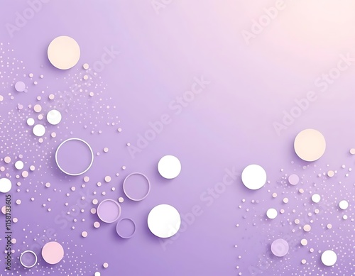 Abstract Lavender Background with Circles and Confetti