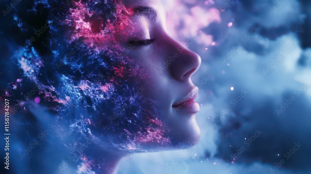 Ethereal Portrait of a Cosmic Dreamer Ethereal Portrait of a Cosmic Dreamer