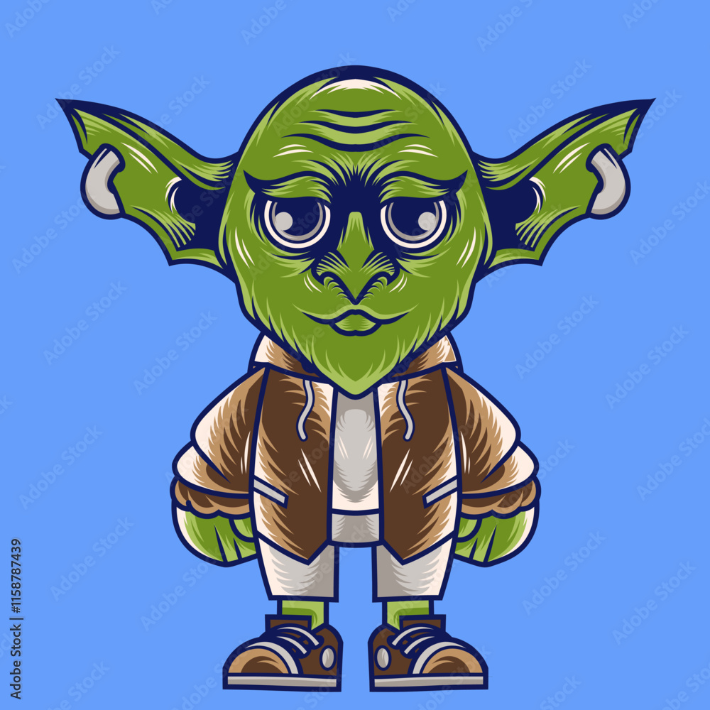 Fototapeta premium Mascot character design cartoon goblin