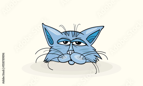 Cute cat vector concept. cat head cartoon characters, cat mascot logo vector, mascot cat head, animals, kittens, pets, graphics, cats, Graphic element for website. Cartoon flat vector illustration