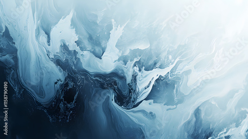 Abstract fluid art with marbled patterns in blue and white hues. texture of stone backgroud 