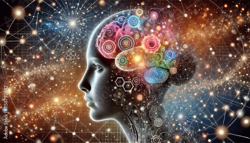 The human brain, an abstract representation of active mind and consciousness