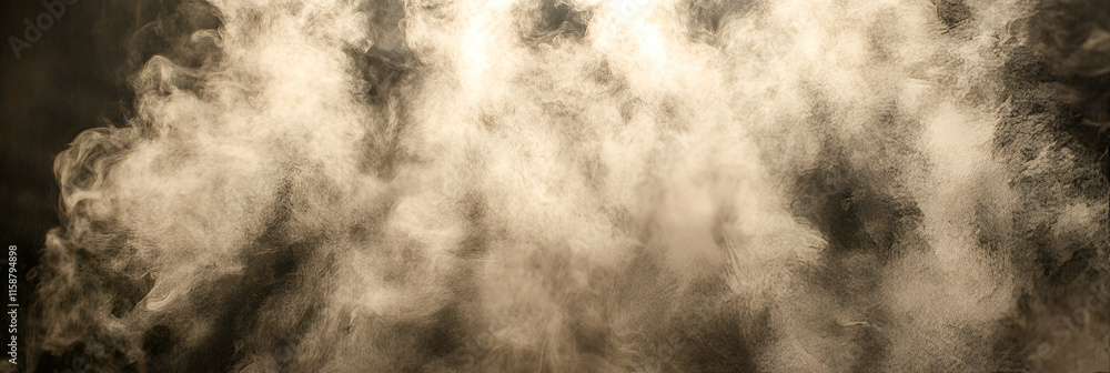 Abstract Beige Smoke Texture, Swirling Vapor Forms Intricate Patterns Against Dark Background, Evokes Mystery and Atmosphere. Abstract Beige Smoke Texture, Swirling Vapor Forms Intricate Patterns Against Dark Background, Evokes Mystery and Atmosphere.