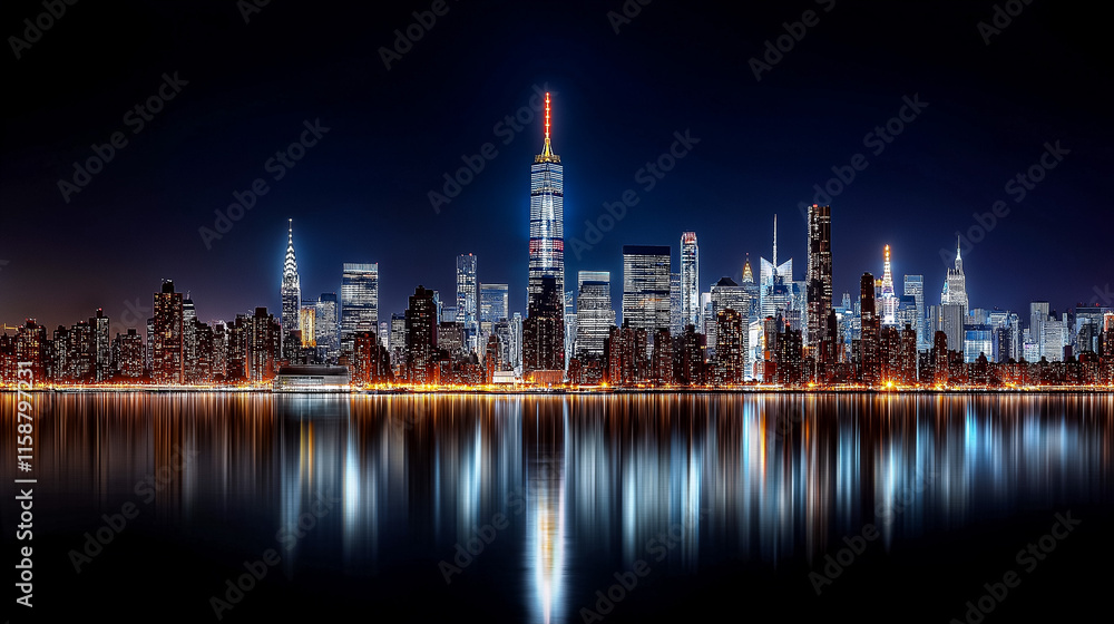 Cityscape with LED Energy-Efficient Lighting Cityscape with LED Energy-Efficient Lighting