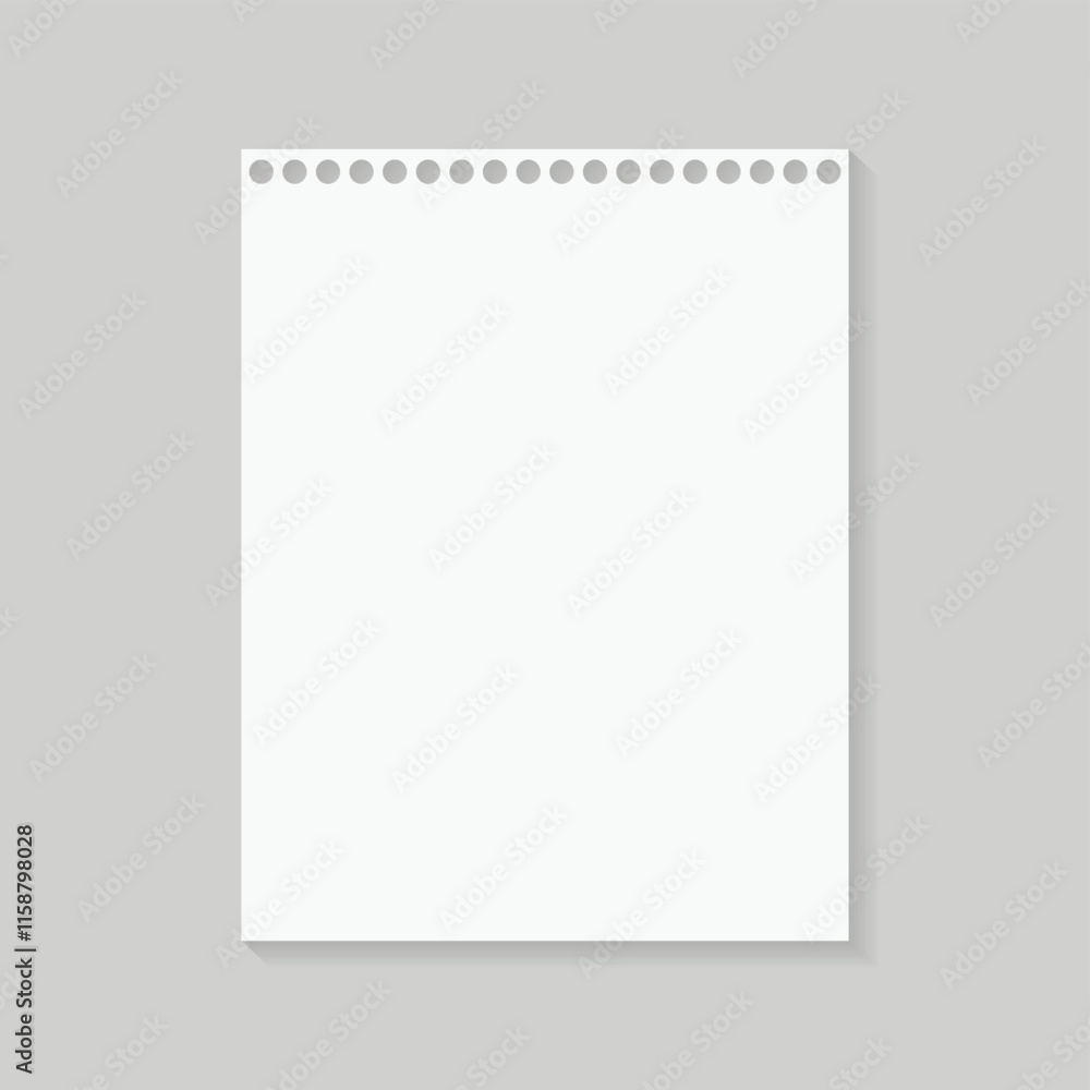 Realistic drawing paper sheet, Blank paper or drawing paper, White plain notebook vector paper. Realistic drawing paper sheet, Blank paper or drawing paper, White plain notebook vector paper.