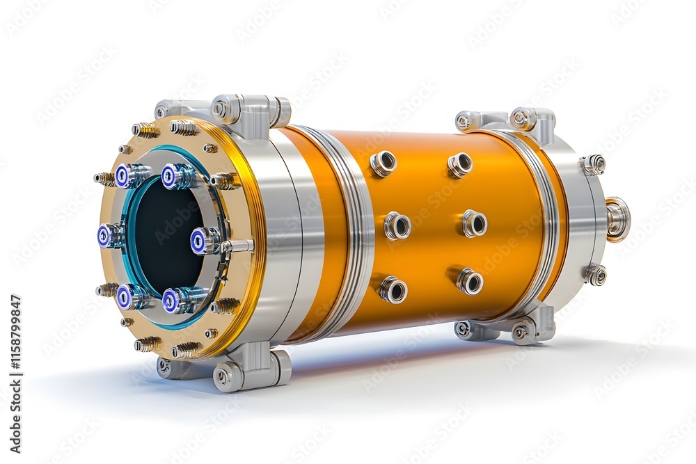 Futuristic Sci-Fi Fuel Cylinder with Mechanical Design Elements Futuristic Sci-Fi Fuel Cylinder with Mechanical Design Elements