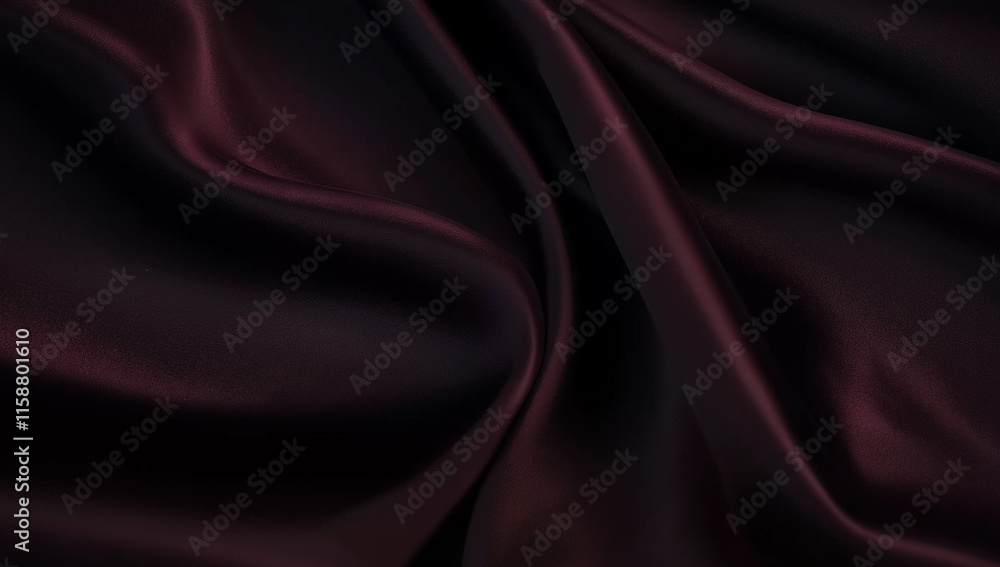 Obraz premium Luxury Silk Satin Background: Dark Gray, Burgundy, and Purple with Shiny Glitter, Elegant Drapery Folds for Romantic Holidays