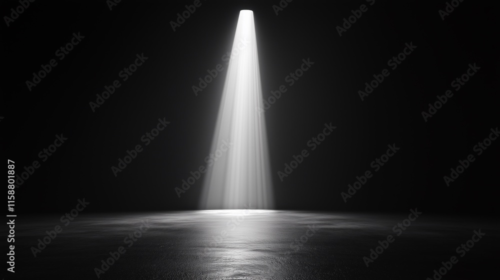 Abstract beam of light shining on black background, minimalist composition with striking depth and contrast. Abstract beam of light shining on black background, minimalist composition with striking depth and contrast.