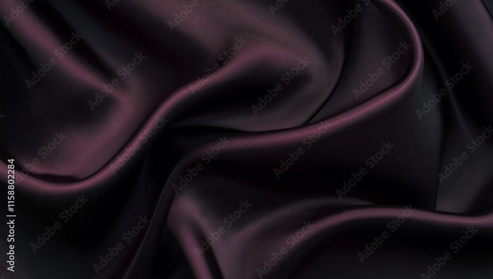Obraz premium Luxury Silk Satin Background: Dark Gray, Burgundy, and Purple with Shiny Glitter, Elegant Drapery Folds for Romantic Holidays