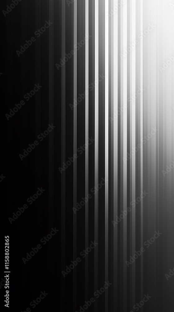 Obraz premium Abstract gradient lines from white to black on dark gray, creating a minimalist modern design with dynamic contrast and depth.