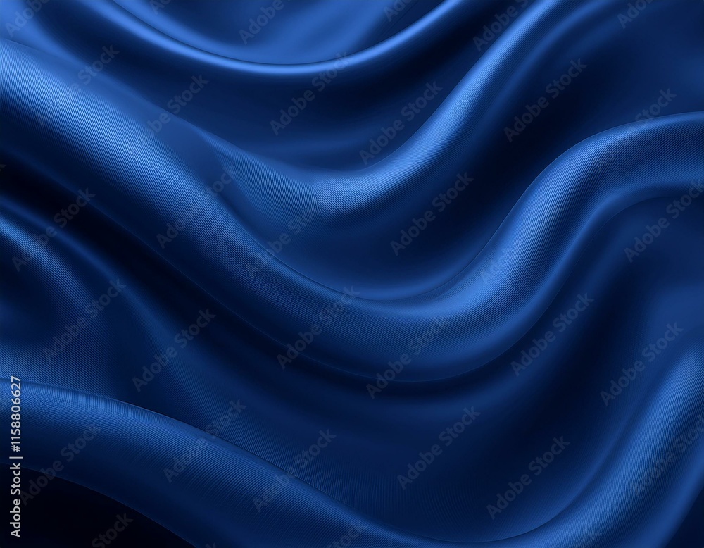 Obraz premium Abstract dark blue background. Silk satin. Navy blue color. Elegant background with space for design. Soft wavy folds.