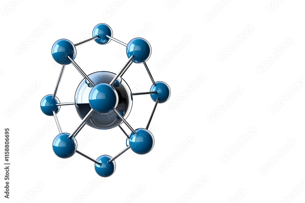 Modern Abstract Representation of Molecular Structure in 3D Design Modern Abstract Representation of Molecular Structure in 3D Design