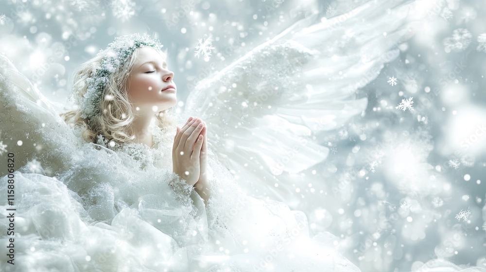 A representation of a Christmas angel against a white background A representation of a Christmas angel against a white background